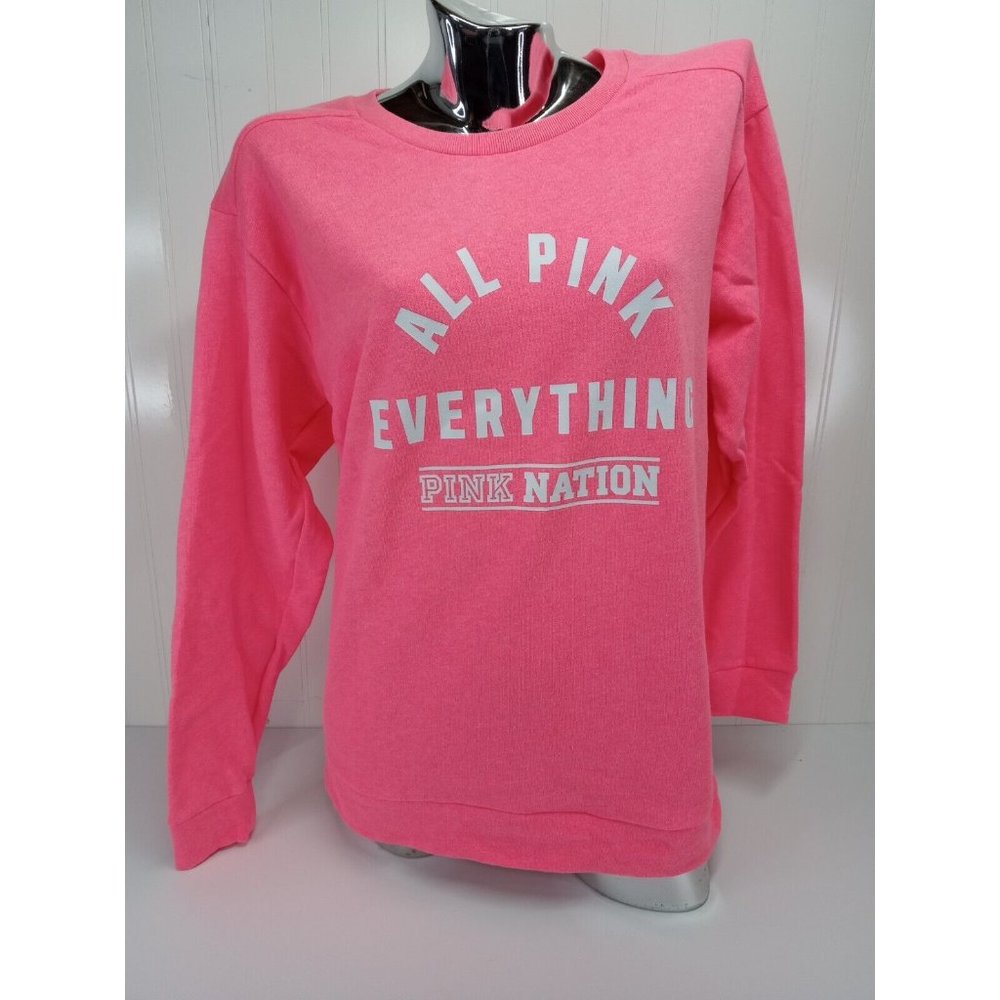 Victoria's Secret Pink Womens Pink Nation All Pink Everything Sweatshirt Size XS